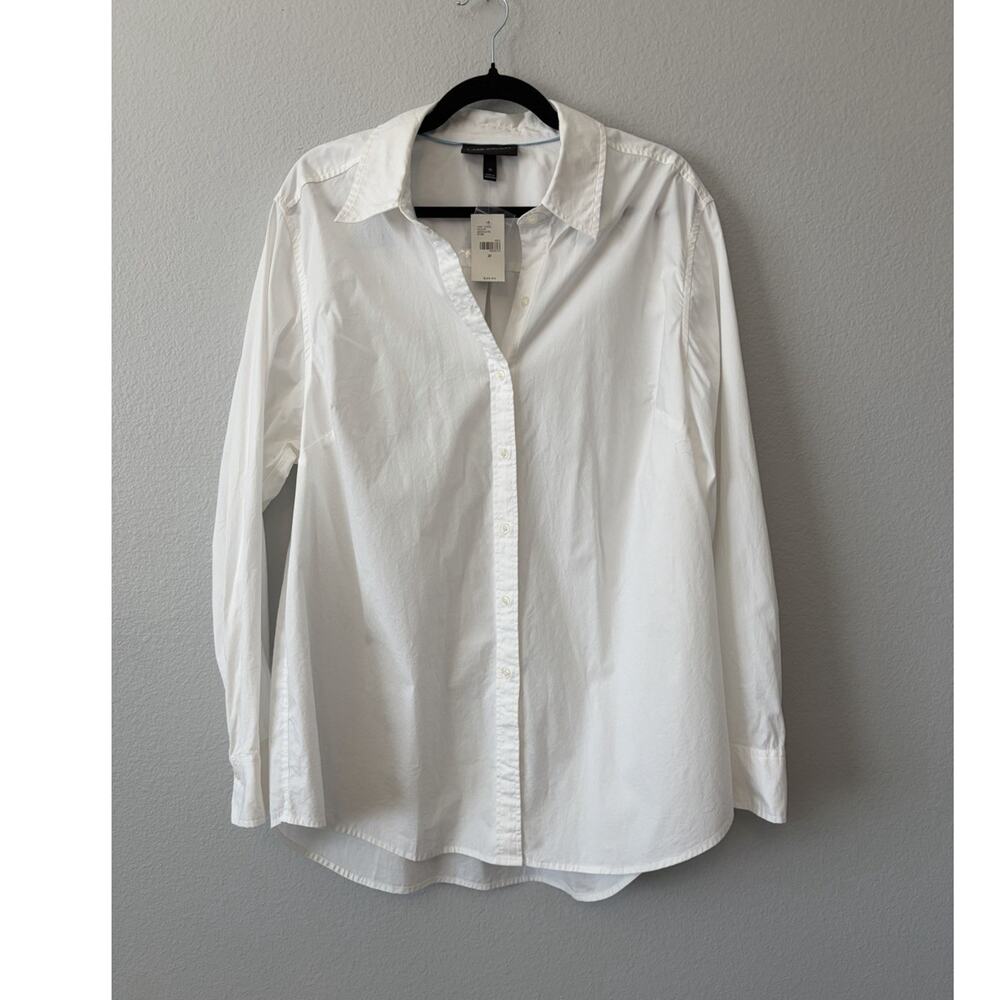 NWT Lane Bryant Women’s White Solid Button-Up Collared Long Sleeve Shirt Plus 20